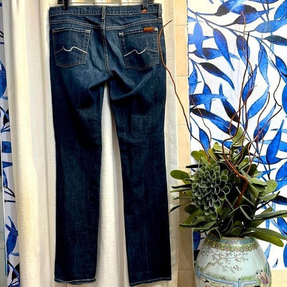 Womens 7 For all Mankind Straight Leg Denim Blue Jeans Size 30 - Picture 5 of 9